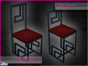 Sims 2 — Dark Illusions Dining Set - Black Metal Frame and Red Seat by BlackGarden — A black metal frame and red seat