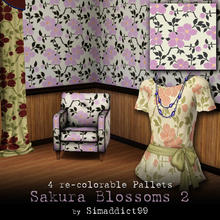 Sims 3 — Sakura 2 by Simaddict99 — scattered sakura blossoms with branches