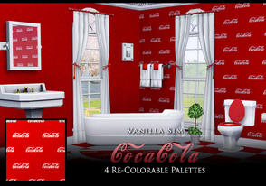 Sims 3 — Coca Cola by Vanilla Sim — CocaCola pattern using a free CocaCola font. Requested by tashasprite