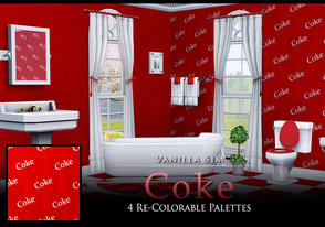 Sims 3 — Coke by Vanilla Sim — Coke and bottle pattern, requested by tashasprite