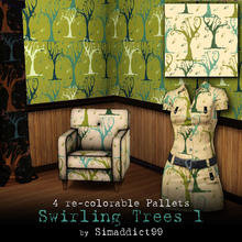 Sims 3 — Swirly Trees by Simaddict99 — swirly trees and scatter leaves pattern