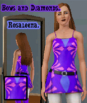 Sims 3 — Bows and Diamonds Pattern by Rosaleena — This is a pattern with streaky bows and coloured diamonds, created with