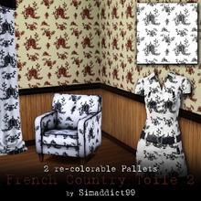 Sims 3 — Toile - Small by Simaddict99 — small french country toile pattern
