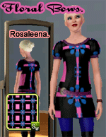 Sims 3 — Flowers, Bows and Squares Pattern by Rosaleena — By Rosaleena - Flowers, Bows and Squares Pattern.