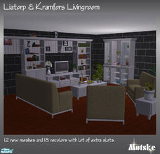 Sims 2 — Liatorp and Kramfors Livingroom by Mutske — Set of 12 new meshes, inspiration came from Ikea. Only for the shelf