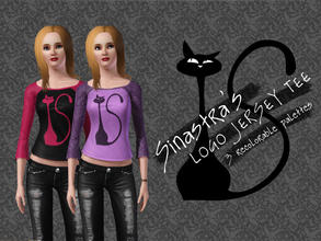Sims 3 — Sinastra's Logo Jersey Tee by Sinastra — A basic jersey-style tee featuring Sinastra's logo cat.