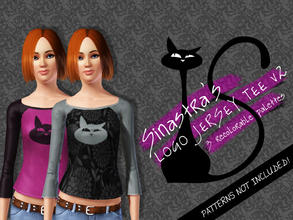 Sims 3 — Sinastra's Logo Jersey Tee v2 by Sinastra — A basic jersey-style tee featuring Sinastra's logo cat.