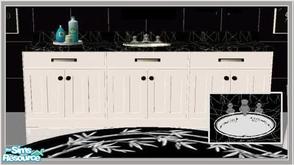 Sims 2 — Bali Bathroom Counter and Sink by cat3cm —  Counter and sink done in white topped with black marble. Both the