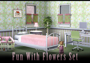 Sims 3 — Fun With Flowers Girls Room by Vanilla Sim — Little girls love flowers. This room would bring a smile to any