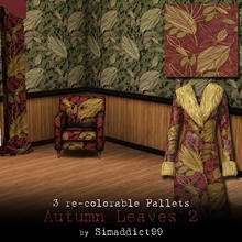 Sims 3 — Scattered Autumn Leaves 2 by Simaddict99 — large, autumn colored leaves pattern