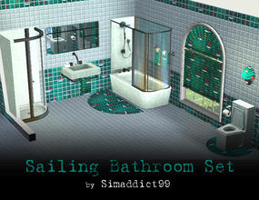 Sims 3 —  Sailing Bathroom by Simaddict99 — cool and refreshing sailboat/seaside themed bathroom set