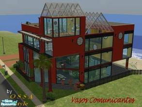 Sims 2 — Vasos Comunicantes by SandraR — A beautiful 4 stores houses, plenty of trees. An internal garden shared by all