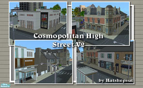 Sims 2 — Cosmopolitan High Street V2 by hatshepsut — An entire shopping high street for your sims to explore. Same as the