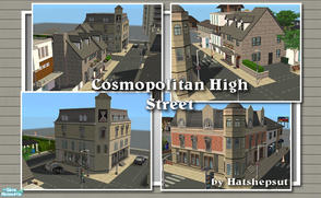 Sims 2 — Cosmopolitan High Street by hatshepsut — A complete high street for your sims to explore comprising a mix of