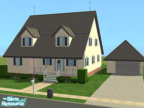 Sims 2 — 152-CreamCapeCod-BV by rhiamom — Weatherproof! 3 bedrooms, 2 bathrooms, with large rooms for your Sims. The