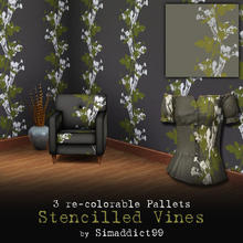 Sims 3 — Stencil Vine by Simaddict99 — stenciled vine pattern