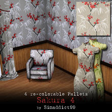 Sims 3 — Sakura 4 by Simaddict99 — sakura branches with bamboo vine accents