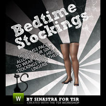 Sims 3 — Bedtime Thigh-high Stockings by Sinastra — Thigh High Stockings recategorized to be worn with sleepwear.