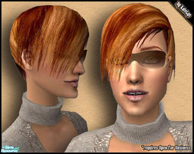 Sims 2 — Hair set 1 - Pixie recolored - Brown by katelys — Maxis\' classic Pixie hairstyle recolored, alpha-edited and