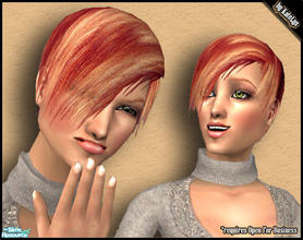 Sims 2 — Hair set 1 - Pixie recolored - Red by katelys — Maxis\' classic Pixie hairstyle recolored, alpha-edited and