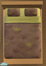 Sims 2 — GL Match Teen Room - Bedding RC by Simaddict99 — modern bedding in browns and green