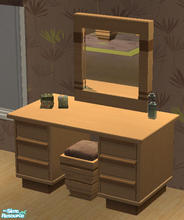 Sims 2 — GL Match Teen Room - Vanity by Simaddict99 — GL match vanity, uses the end table texture for the wood and