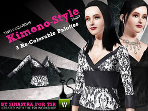 Sims 3 — Kimono-style Top by Sinastra — A simple Kimono-style top for teens, young adults, and adults. Has two