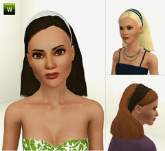 Sims 3 — Middle-lenght straight hair with headband by ancsie18 — Middle-lenght straight hair with headband. The headband