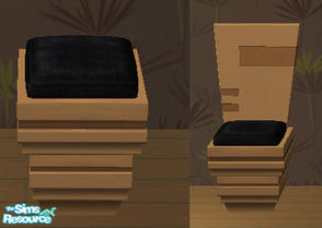 Sims 2 — GL Match Stool - cushion recolors-black by Simaddict99 — charcoal black cushion recolor