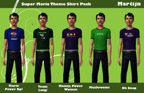 Sims 3 — Super Mario Theme Shirts by martijnaikema — If your sim is a real computer fan and spends most of his time