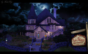 Sims 3 — The Pink Palace by katelys — Beautiful large house. Looks like it's been left empty for ages. Who's gonna be its