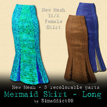 Sims 3 — New Mesh - Mermaid skirt YA/A F by Simaddict99 — mermaid style, ankle length skirt. Comes with 3 style presets -
