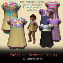 Sims 3 — Toddler Sun dress by Simaddict99 — cute toddler summer dress over little matching panties. 4 dress presets. 3