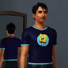 Sims 3 — SpongeBob Blue Circle by martijnaikema — This blue Spongebob Shirt is part of the SpongeBob Tshirtspack. As a