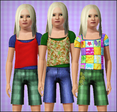 Sims 3 — Fashion set 01 by katelys — This set includes one new bottom mesh for little girls,three retextures, and three