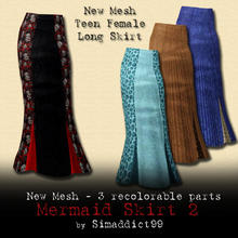 Sims 3 — Teen Mermaid Skirt - New Mesh by Simaddict99 — mermaid style, ankle length skirt. Comes with 4 style presets as