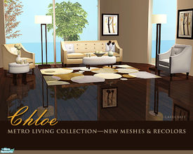 Sims 2 — Chloe Metro Living by Cashcraft — Chloe Metro Living collection features contemporary trends in design, sloped
