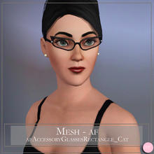 Sims 3 — af Accessory Glasses Rectangle Cat by DOT — afAccessoryGlassesRectangle_Cat Glasses. Uses in-game colors. By DOT