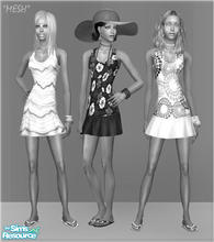 Sims 2 — MESH by sosliliom ~ Sundress for Adults by sosliliom — One new mesh with three textures for your adults &