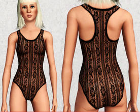 Sims 3 — Floral Lace Bodie by slice — Semi-translucent floral lacy bodie recolors. Pair with sexy leggings :D