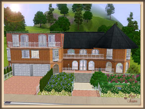 Sims 3 — Blencairne by foxysensei — A large family mansion with beautifully landscaped garden, pool, pond, double garage,