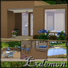 Sims 3 — Earth and Water Micro Home by exdemon1120 — An adobe style micro house, with roof top patio. The home ash 2 bed