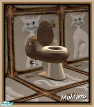 Sims 2 — NK Cats Bath - Toilet by MoMama — A well-crafted toilet in beige and brown.