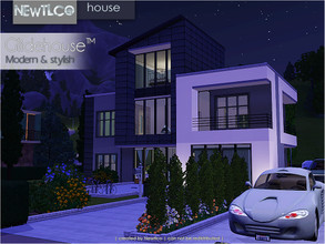 Sims 3 —  by Newtlco — A neat house, in dark colors and some light paintings to create the contrast.Garden has lots of