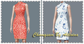 Sims 3 — Cheongsam by ailivina — For young adult and adult Everyday and formal