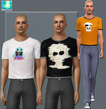 Sims 3 — OPJ_am_logo_CrewNeck_Top by openhousejack — crew neck tee with three logo variations for the adult male Sims