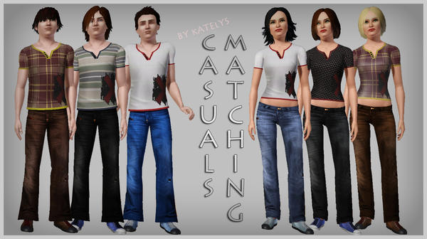 Sims 3 — Fashion set 07 - Matching casuals by katelys — casual wear for young/adult women and men
