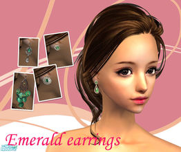 Sims 2 — Emerald earrings by agapi_r — 