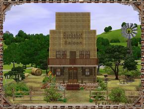 Sims 3 — Buckshot Saloon by katalina — Need a watering hole for your town? This old time western saloon will quench your