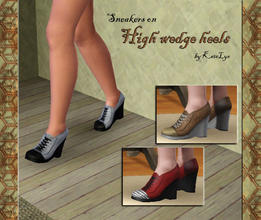 Sims 3 — YAF Sneakers on high wedge heels by katelys — New shoes! Intended for everyday use. Come in three versions. Each